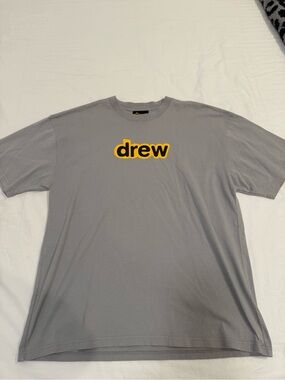 DREW Gray Tee with Yellow Logo